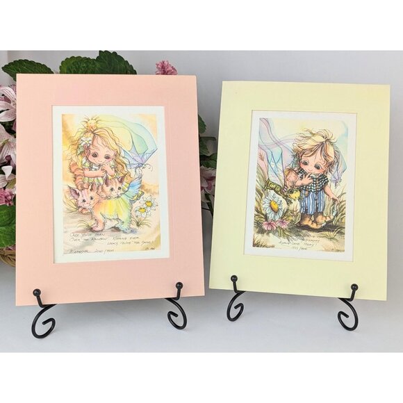 Pair of Limited Edition 1981 Jody Bergsma Lithographs Signed Vintage Cottagecore - Picture 2 of 10